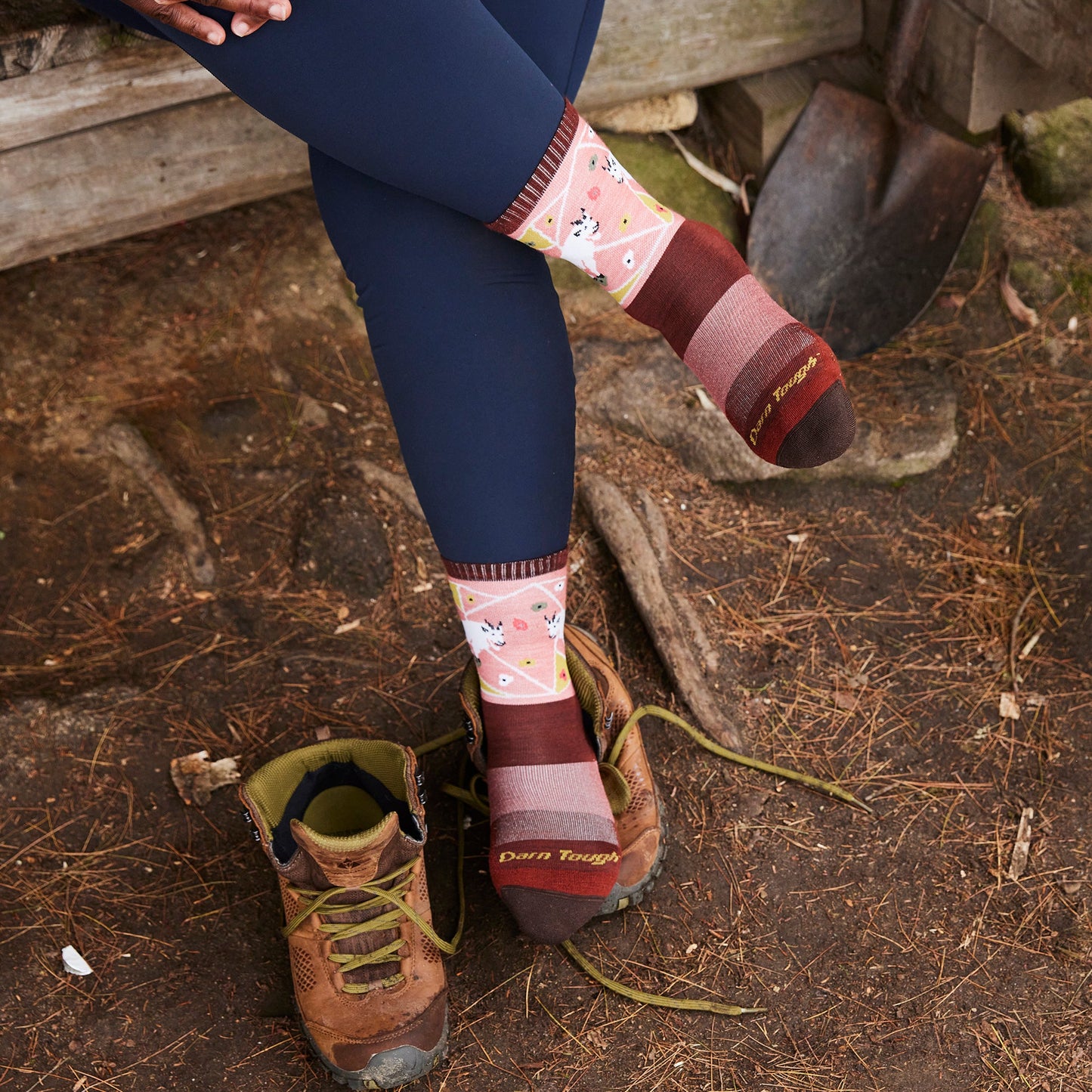 Ladies Merino Wool Animal Patterned Hiking Boot Socks