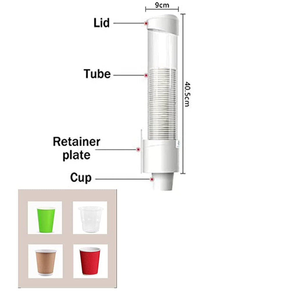 7Oz Cup Dispenser - Wall Mounted Holder for 3-7oz Disposable Cups Bathroom Water Dispenser