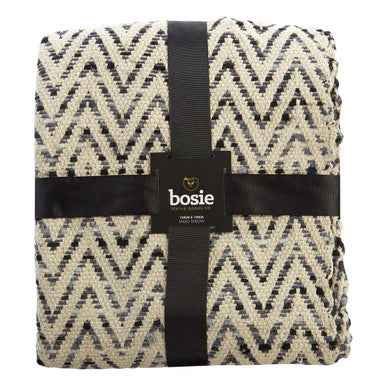 Bosie Grey Woven Chevron Throw