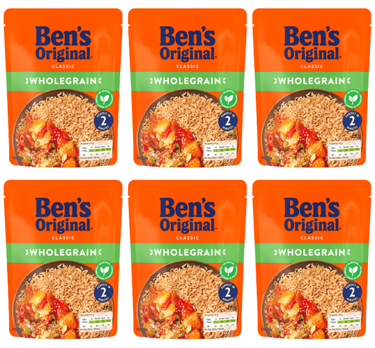 6 x Bens Original Wholegrain Microwave Rice - 220G
