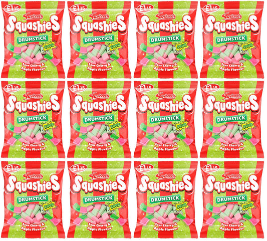12 x Swizzels Squashies Sour Cherry & Apple 120Gm