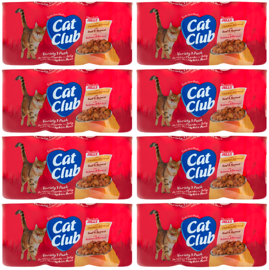 8 x Cat Club Chunks In Jelly Variety Pack 3 X 400G
