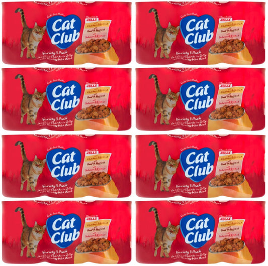 8 x Cat Club Chunks In Gravy Variety Pack 3 X 400G