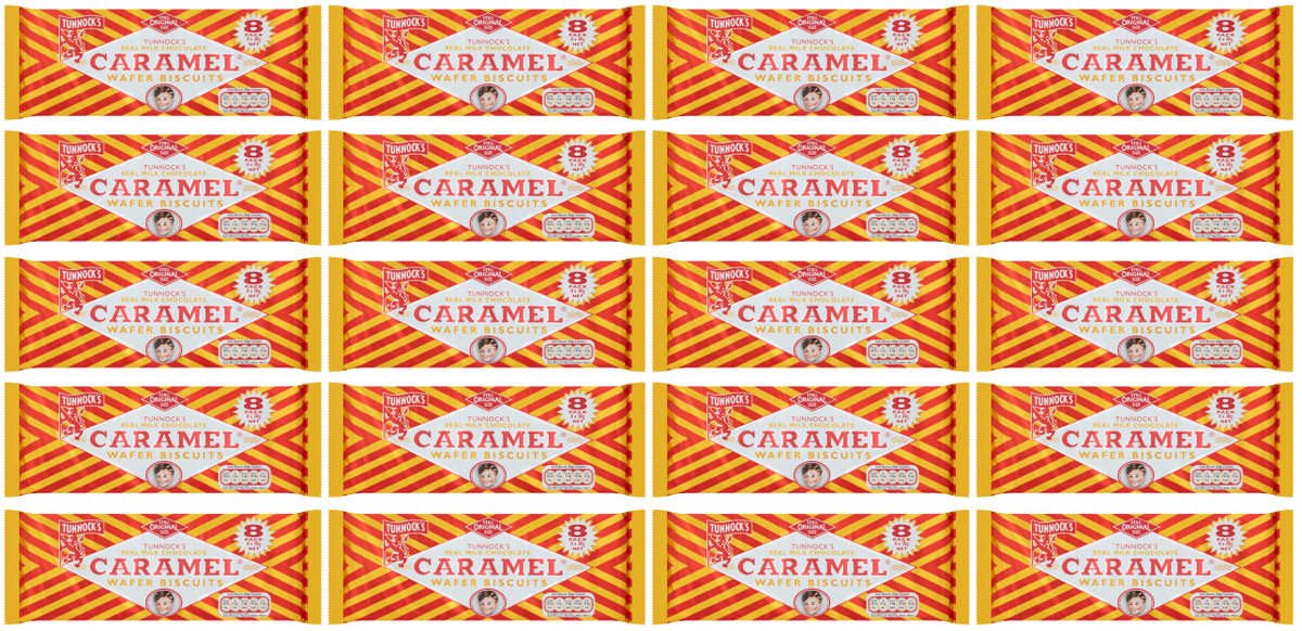 20 x Tunnocks Caramel Wafers 8'S 8