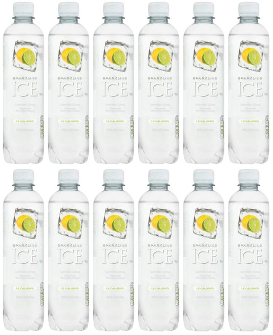 12 x Sparkling Ice Lemon Lime Flavoured Sparkling Water 500M