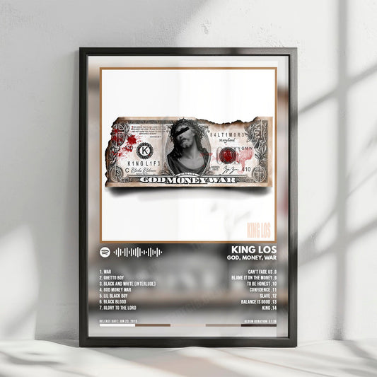 King Los "God" Album Cover Poster - with Complete Tracklist