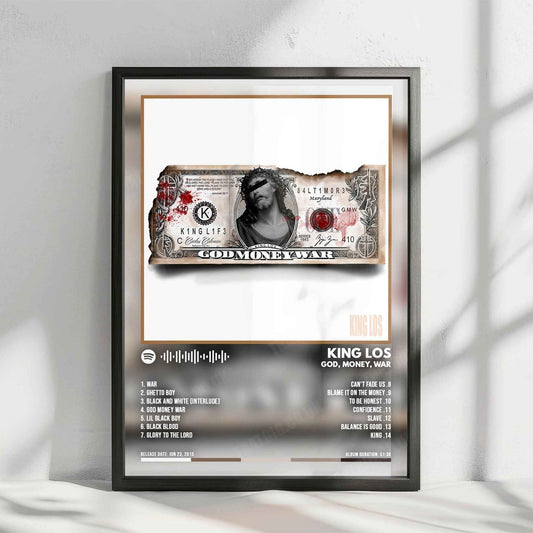 King Los "God" Album Cover Poster - with Complete Tracklist