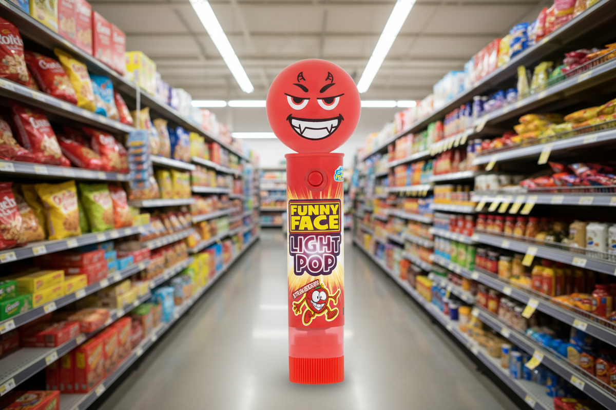 12 x Candy Factory Funny Face Light Up Pro 11Gm