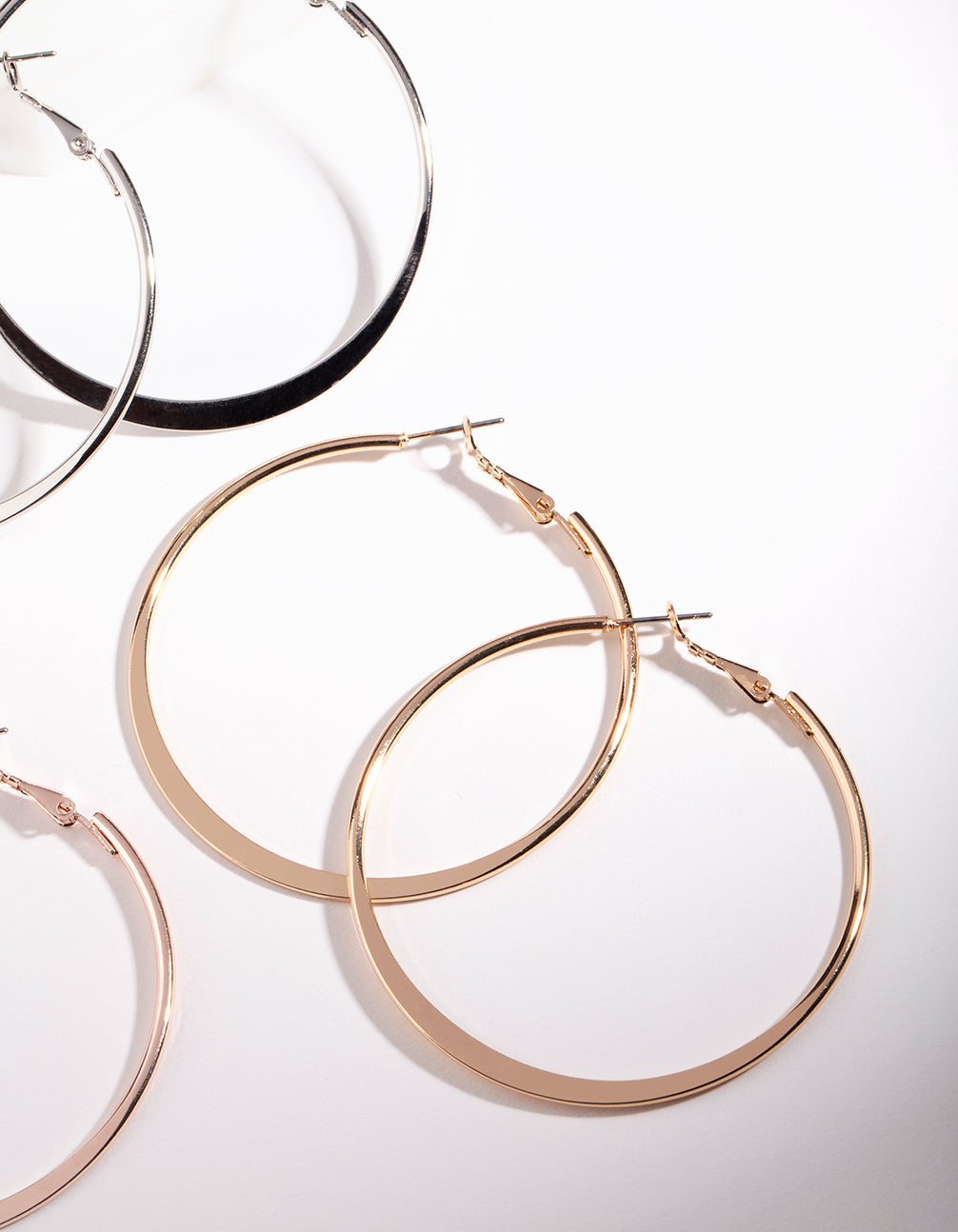 Mixed Metal Square Edged Hoop Earring Pack