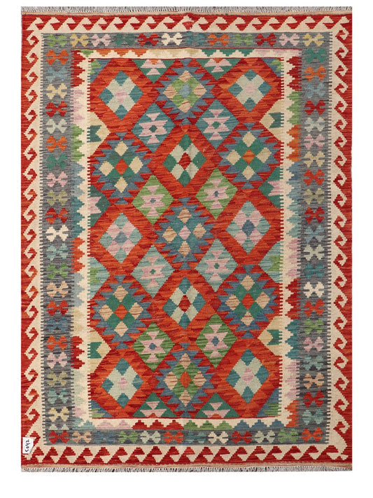 Maimana Afghanistan Kilim Rug - 204 x143 cm