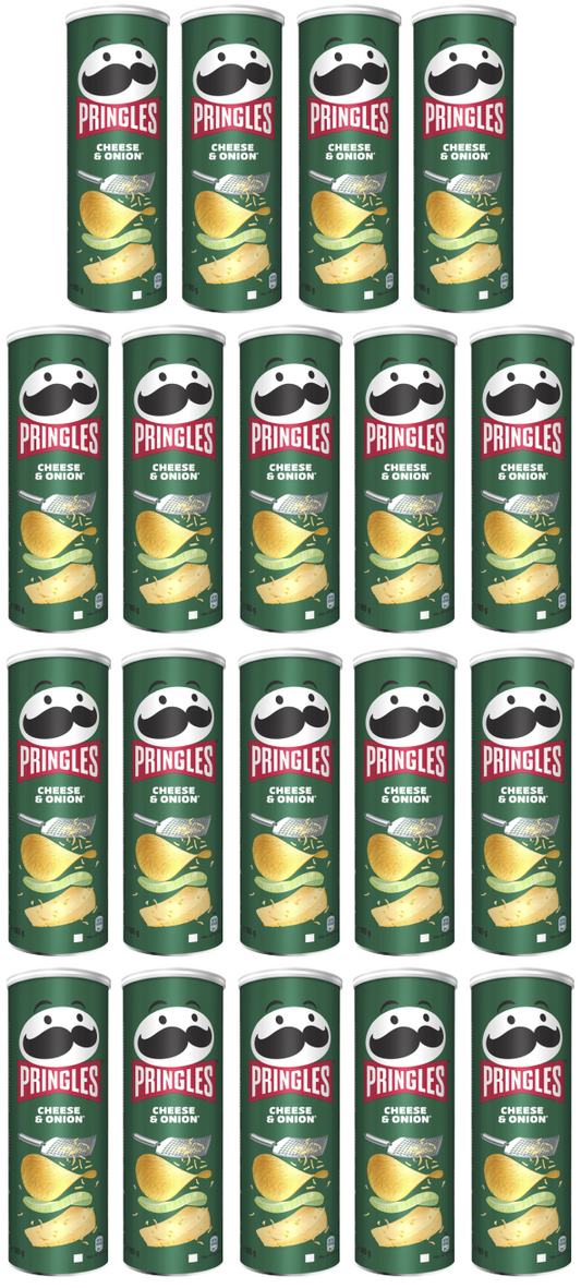 19 x Pringles Cheese & Onion Crisps Can 165G
