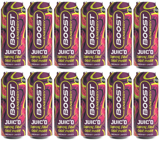 12 x Boost Juic'd Tropical Fruit Sour Punch - 500ML