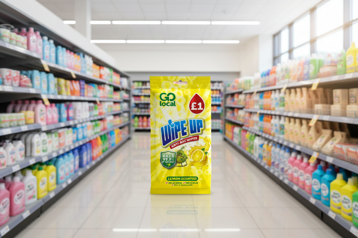 8 x Go Local Anti Bacterial Wipes Lemon - 50 PACK