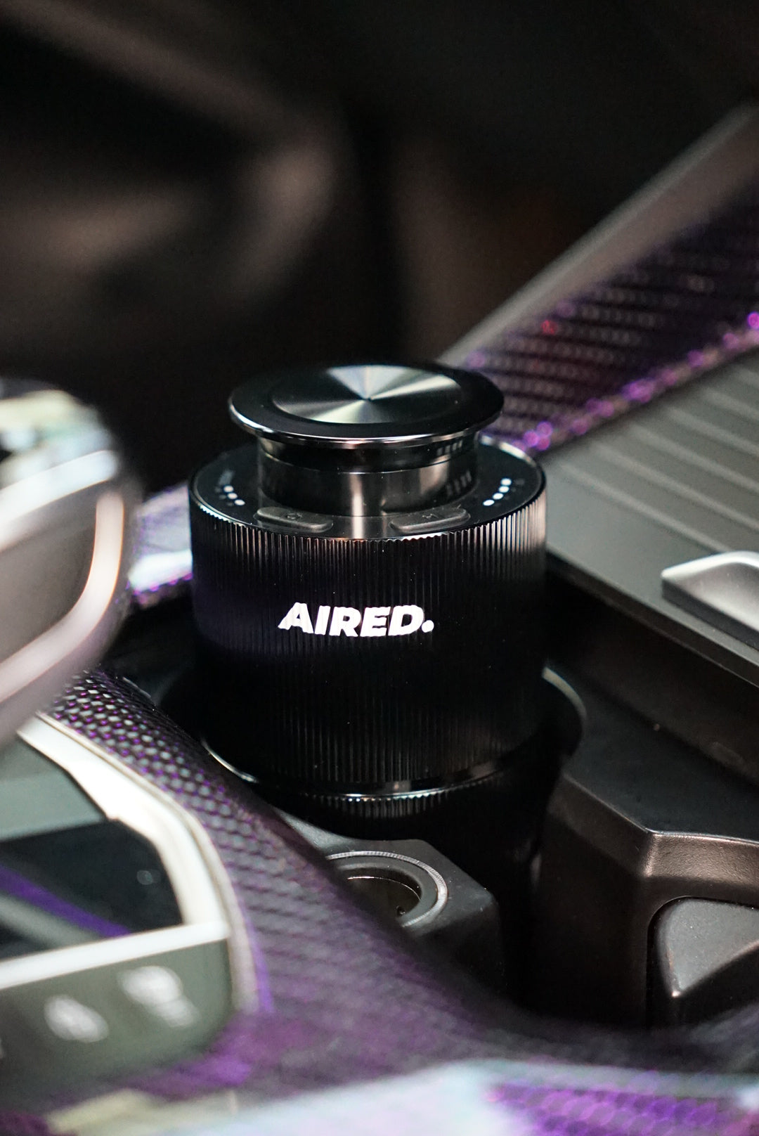 Aura In-Car / Home Mini Luxury Electronic Rechargeable Essential Oils Diffuser By AIRED. (BLACK)