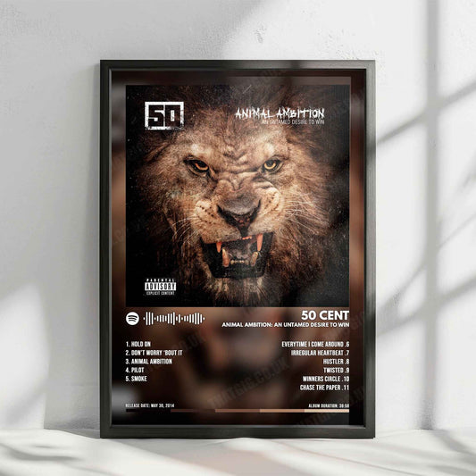 50 Cent "Animal Ambition" Album Cover Poster - with Complete Tracklist