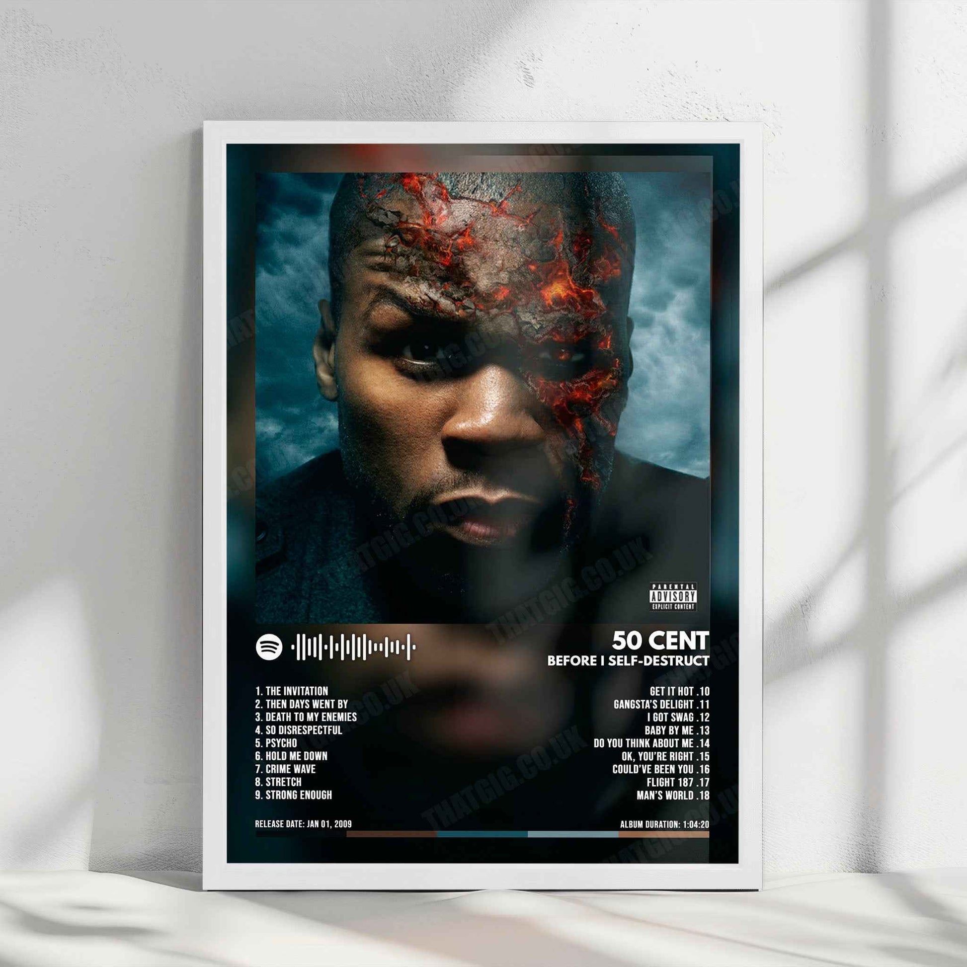 50 Cent "Before I Self Destruct" Album Cover Poster - with Complete Tracklist