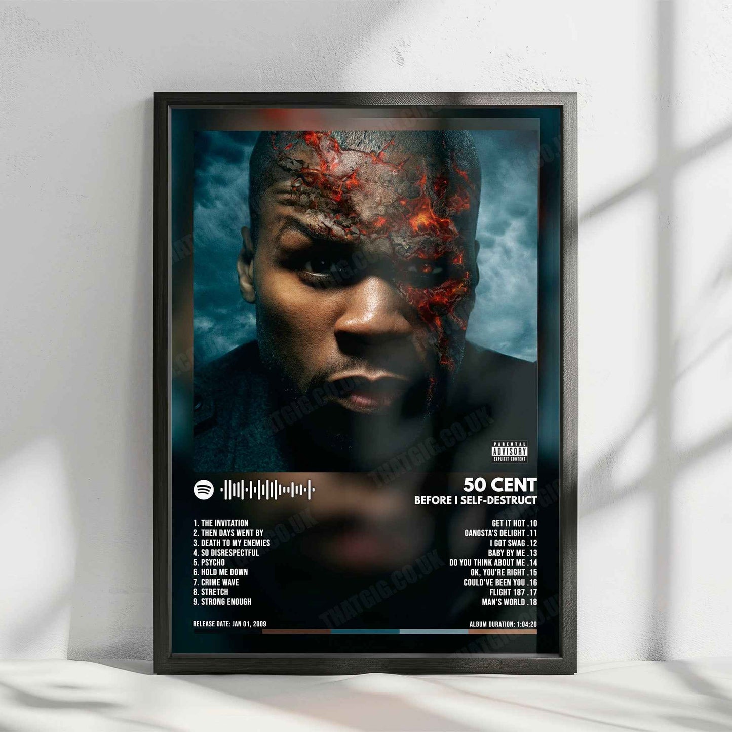 50 Cent "Before I Self Destruct" Album Cover Poster - with Complete Tracklist
