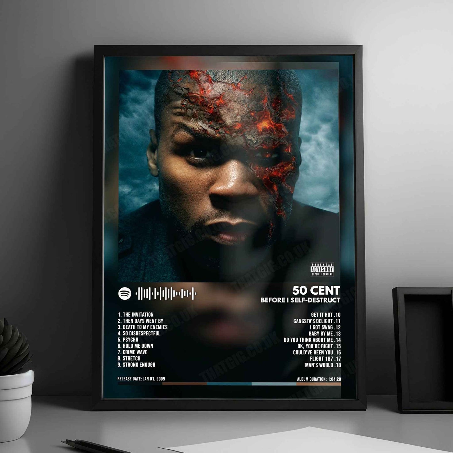 50 Cent "Before I Self Destruct" Album Cover Poster - with Complete Tracklist