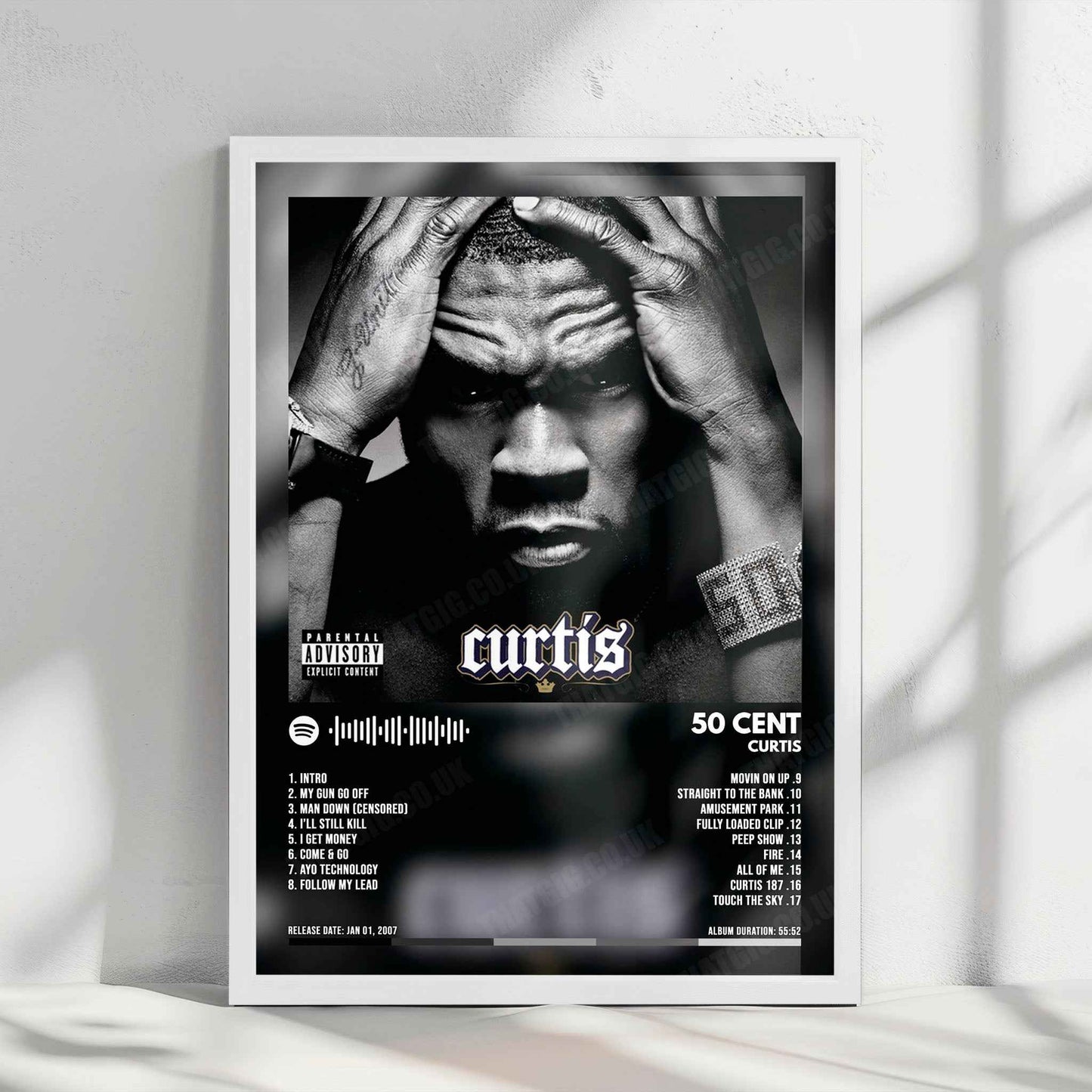 50 Cent "Curtis" Album Cover Poster - with Complete Tracklist