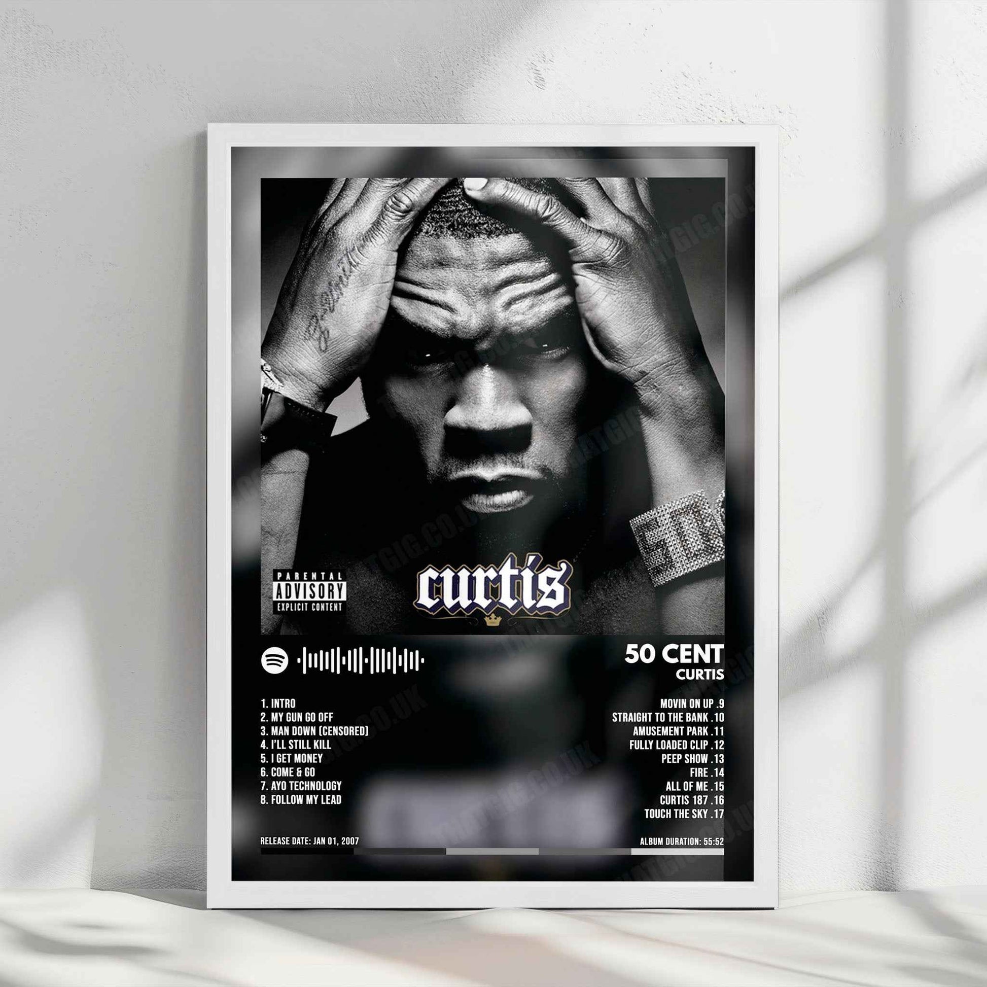 50 Cent "Curtis" Album Cover Poster - with Complete Tracklist