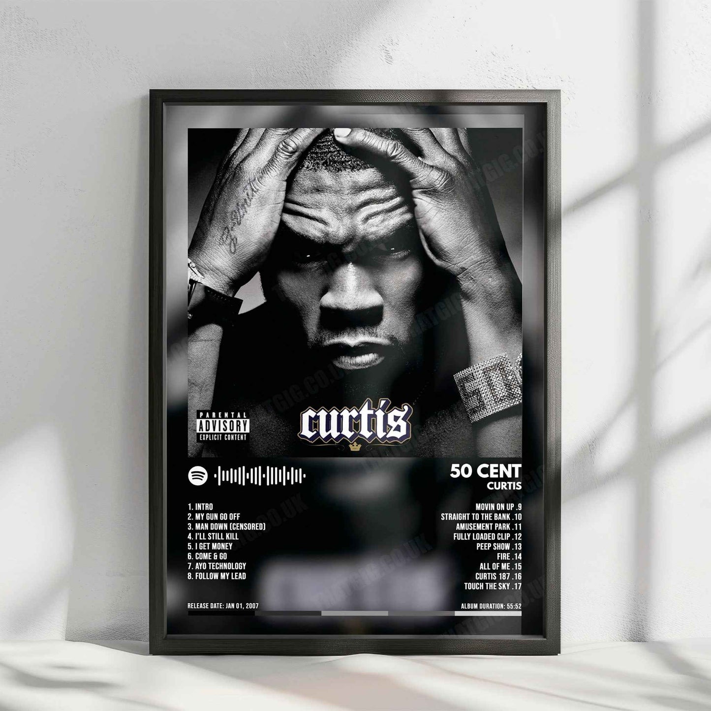 50 Cent "Curtis" Album Cover Poster - with Complete Tracklist