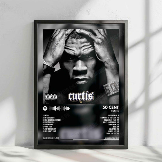 50 Cent "Curtis" Album Cover Poster - with Complete Tracklist
