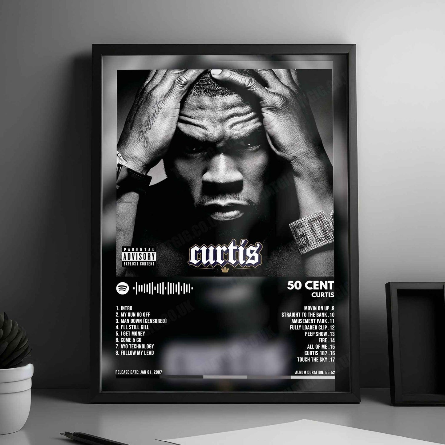 50 Cent "Curtis" Album Cover Poster - with Complete Tracklist