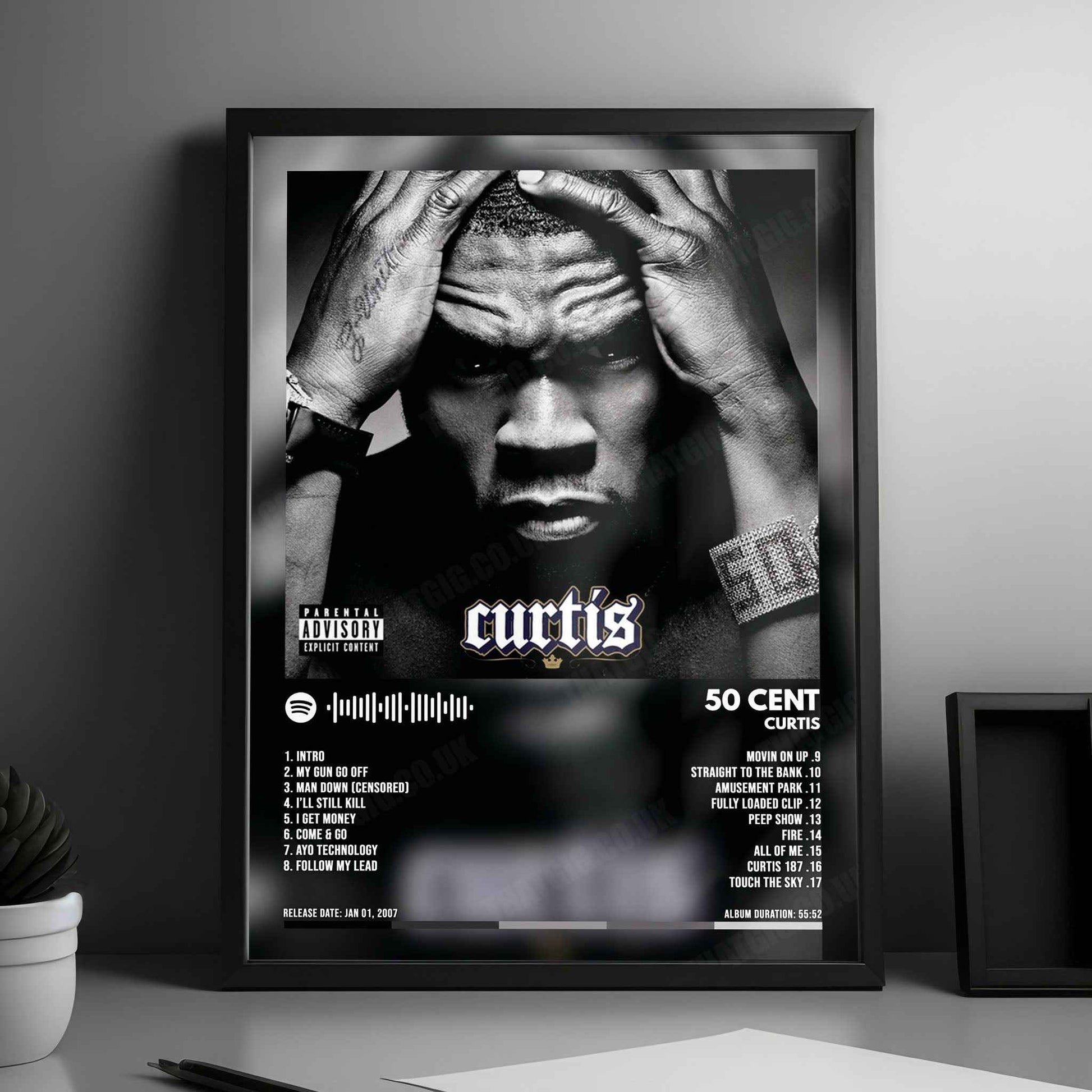 50 Cent "Curtis" Album Cover Poster - with Complete Tracklist