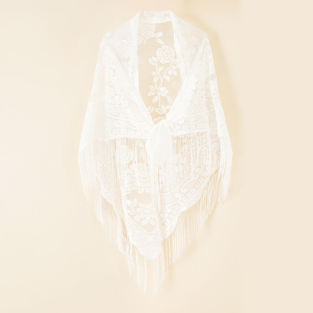 Jacquard Border Casual Shawl For Women