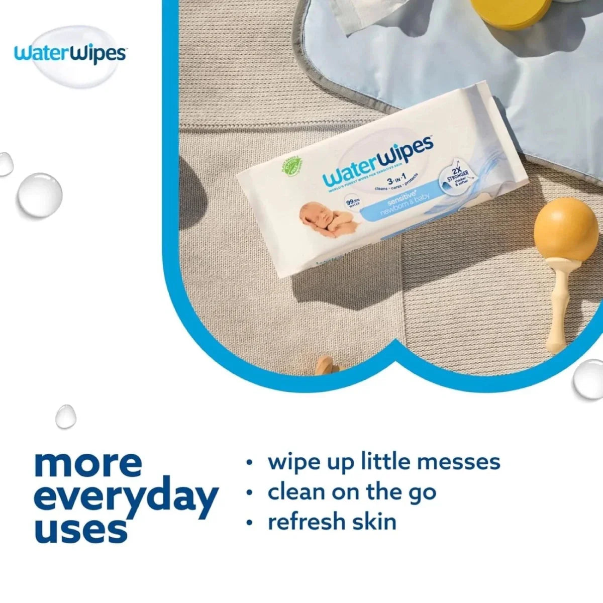 WaterWipes Sensitive Baby Wipes 12x60 pcs