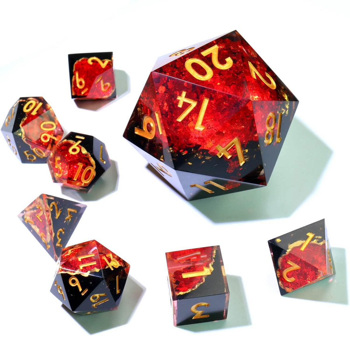 Crimson Abyss | 50mm D20 | Oversized Geode Dice | Single Dice