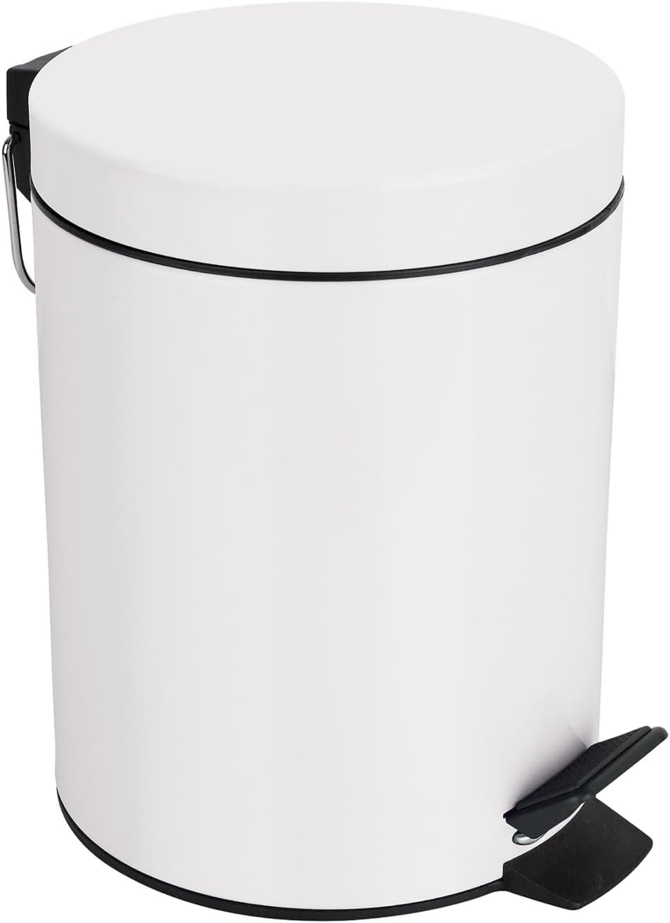 Spirella Sydney Pedal Bin 3 Litre, Metal, White, 17x17x24 cm- new but dented on the side, scruffy packaging