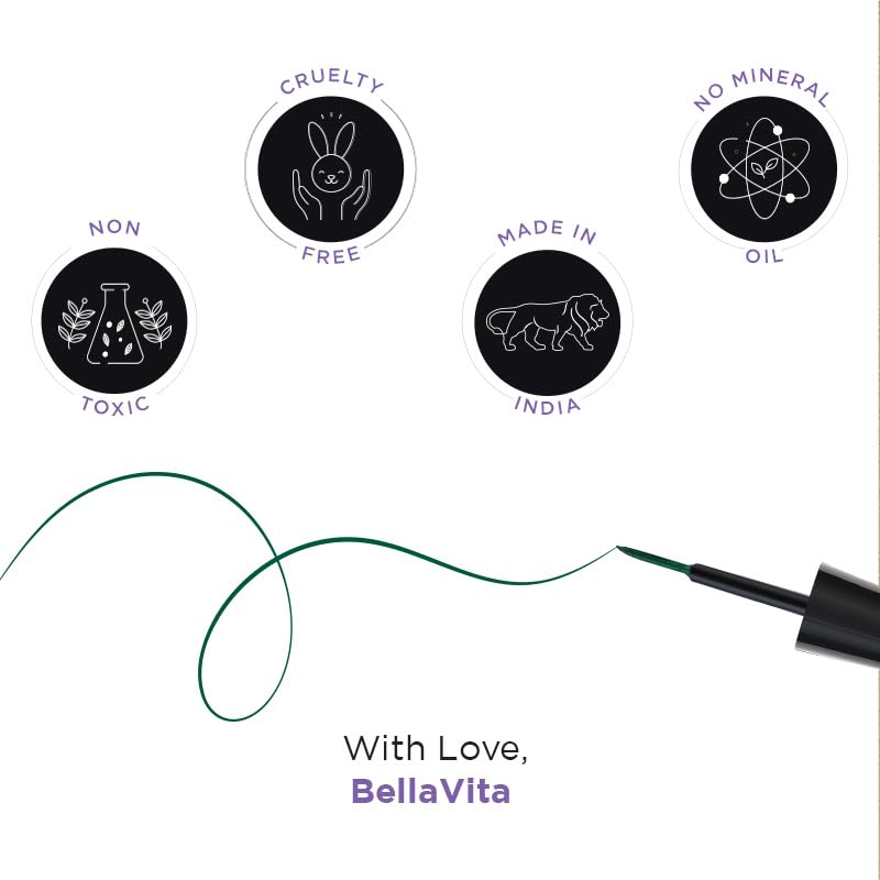 BELLAVITA Black Matte Waterproof Eyeliner | Smudge-Proof | Biotin Enriched