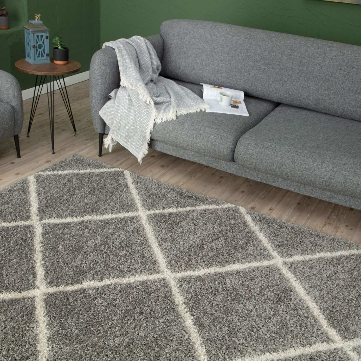 Moroccan Grey Shaggy Rug | 510