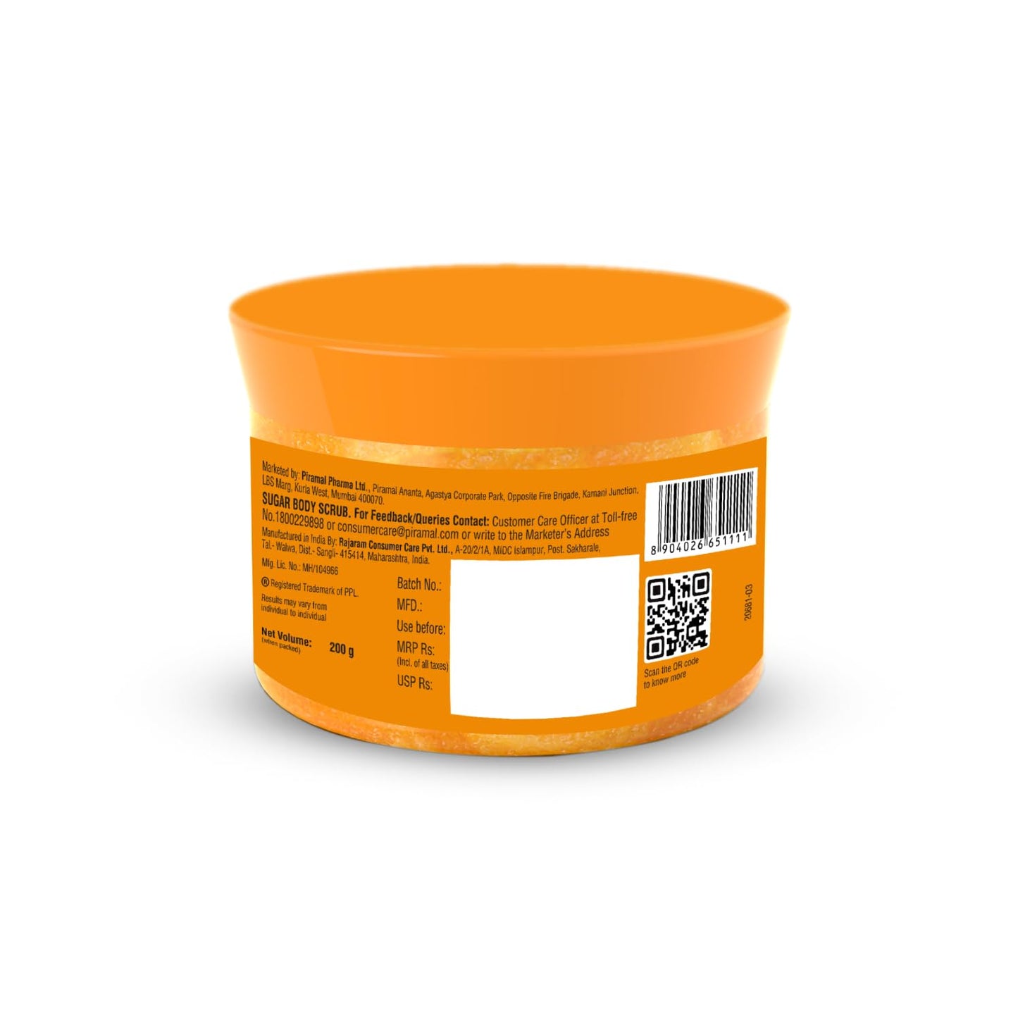 Lacto Calamine Vitamin C Body Scrub 200g Exfoliator for Glowing Skin