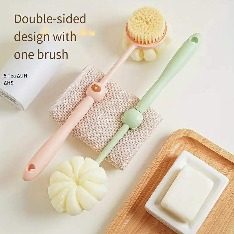 ZUPTIX Shower Brush with Loofah and Bristles for Exfoliating and Massage