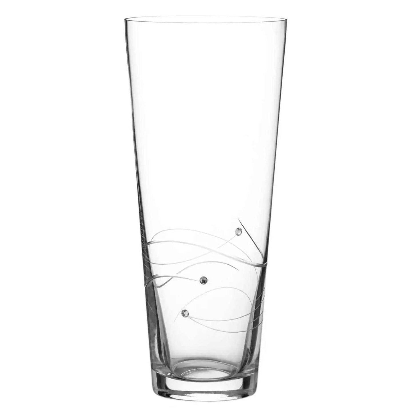Diamante Vase with Spiral Design Cutting - 20cm