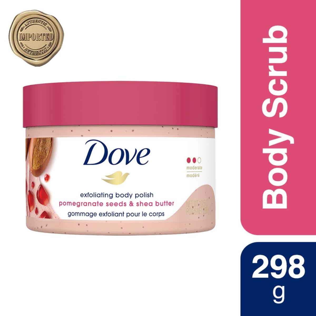 Dove Exfoliating Body Scrub Shea Butter Pomegranate 298g Sulfate-Free
