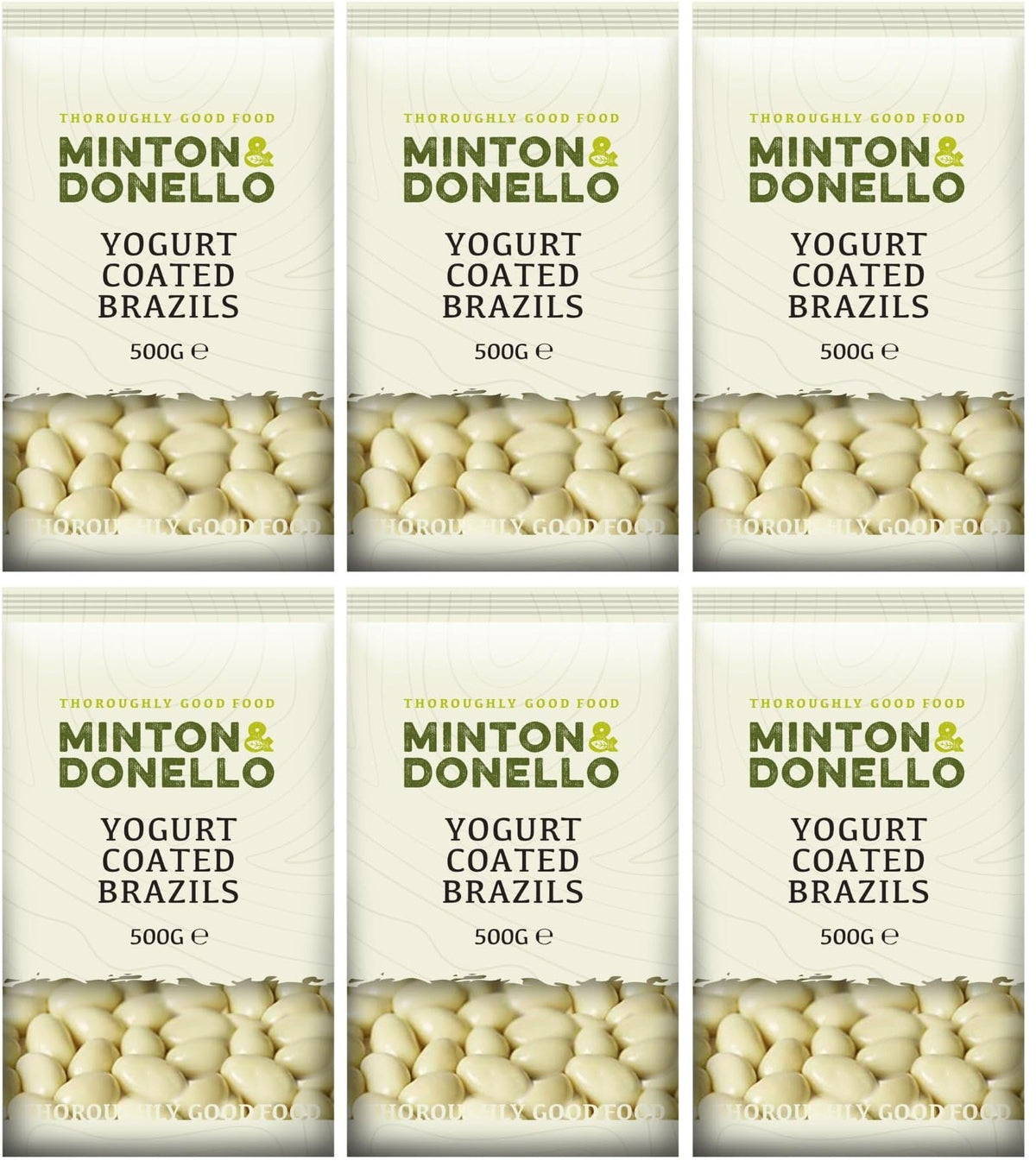 6 x Minton & Donello Yoghurt Coated Brazils - 500g