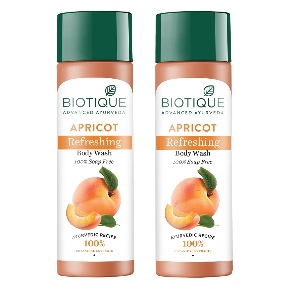 Biotique Apricot Body Wash 190ml - Refreshes, Brightens, All Skin Types