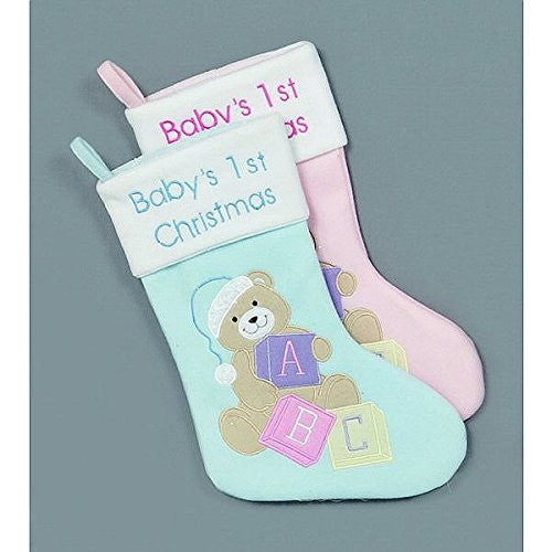 1 x Premier Baby'S First Stocking 41cm Pink or Blue