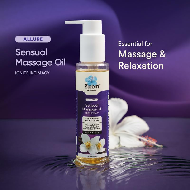 Bloom Sensual Massage Oil 120ml for Couples Relaxation & Intimacy