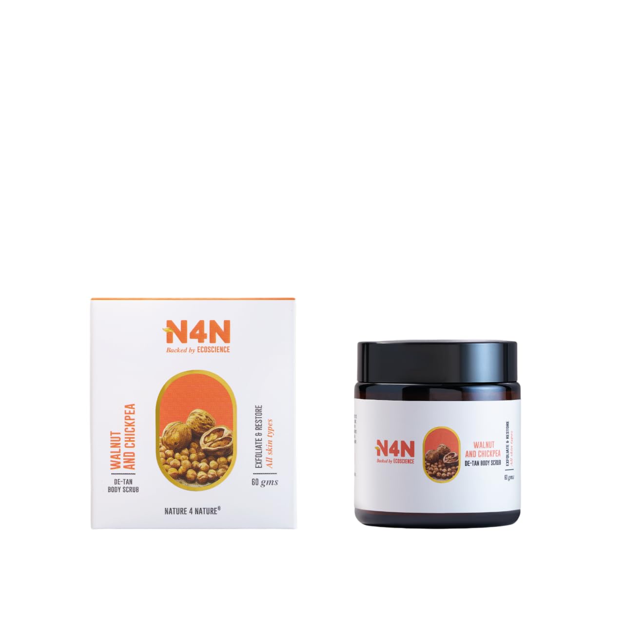 Nature4Nature De-Tan Body Scrub with Walnut & Olive Oil 60g