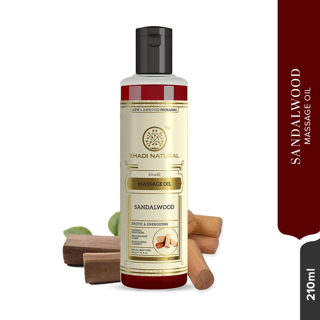 Khadi Sandalwood Massage Oil 210ml Stress Relief for All Skin Types
