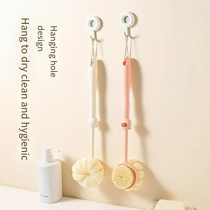 ZUPTIX Shower Brush with Loofah and Bristles for Exfoliating and Massage