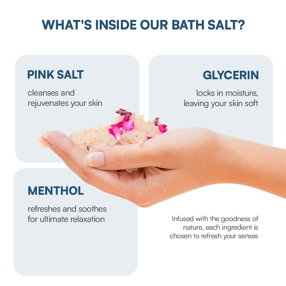 Bubble Me Bath Salt Epsom Pink Blend Aromatherapy Soothing Hydration