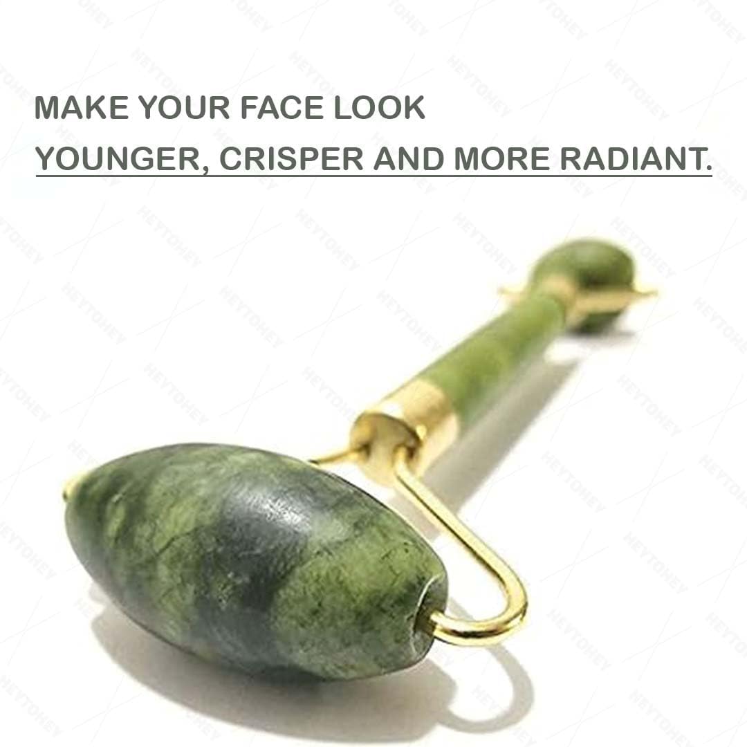Jade Roller & Gua Sha Set for Wrinkles & Dark Circles Reduction