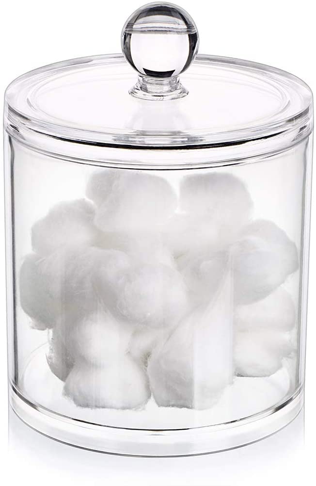Zollyss 4-Pack Clear Plastic Bathroom Organizer Jars 15oz
