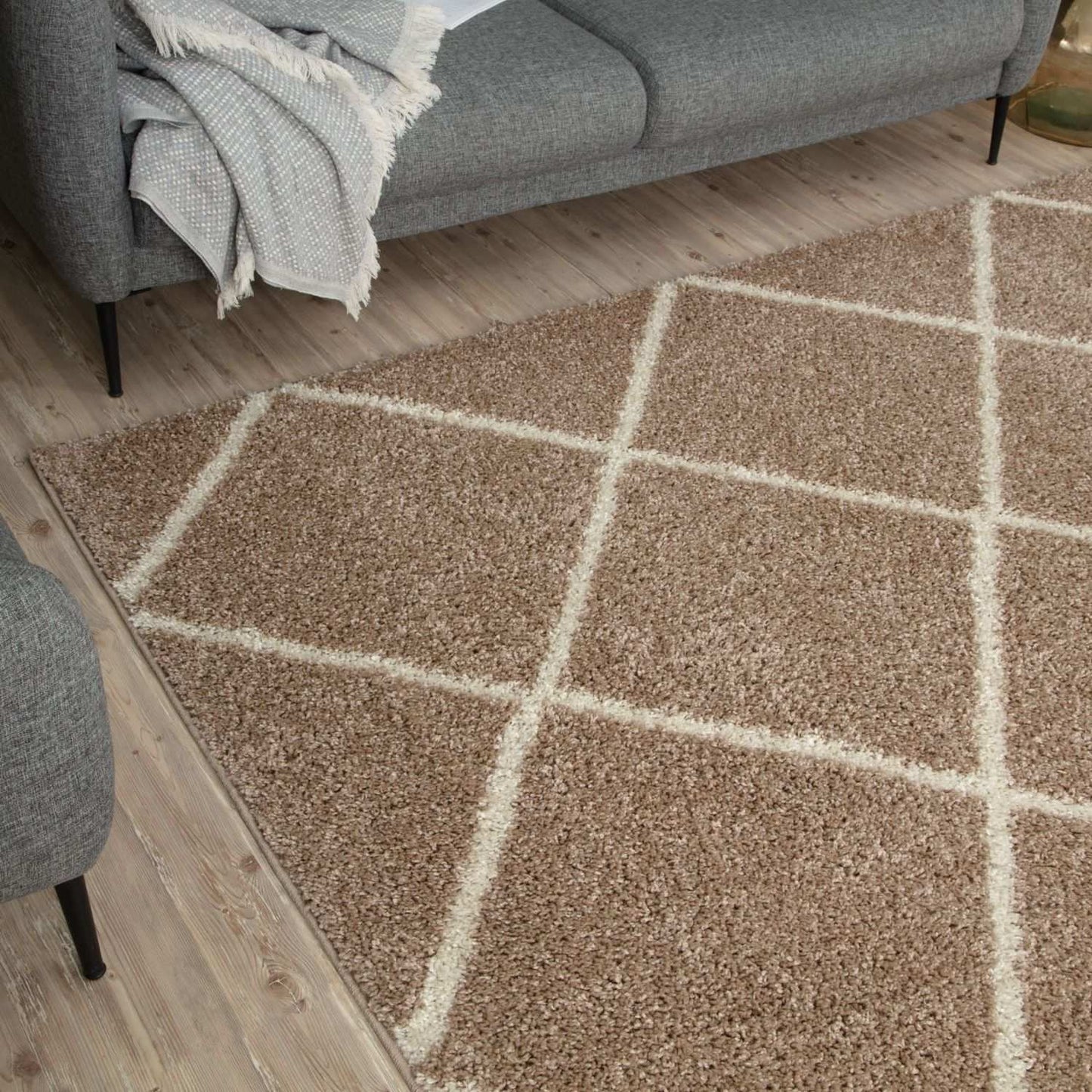 Moroccan Beige Shaggy Rug | 520