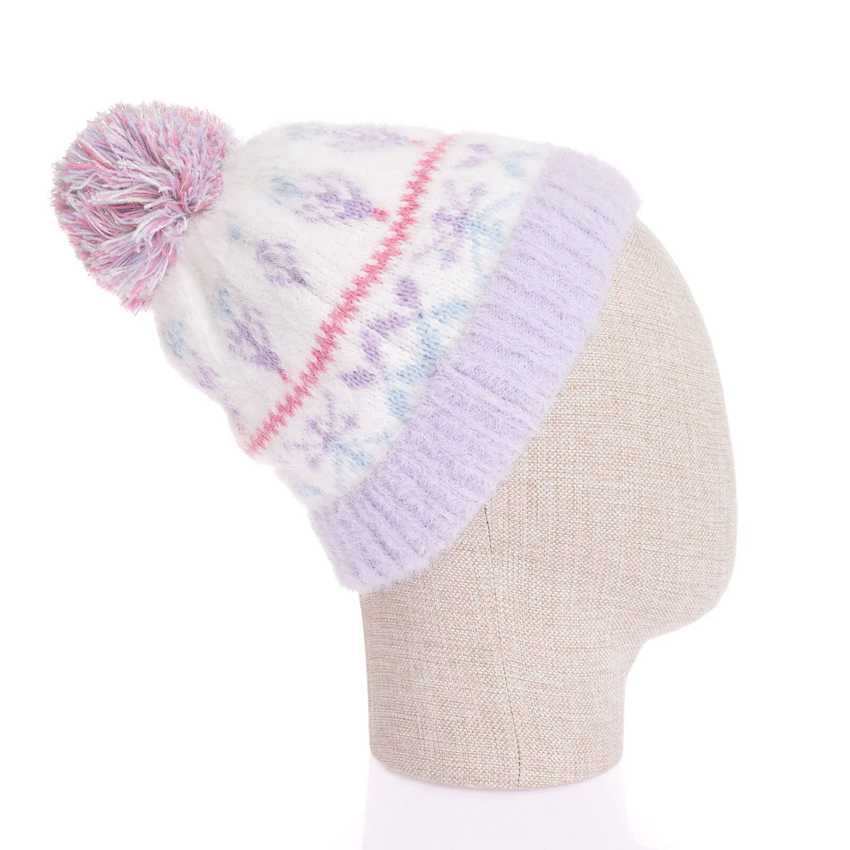 Fonem Fleece-Lined Patterned Knitted Baby Beanie (One Size)